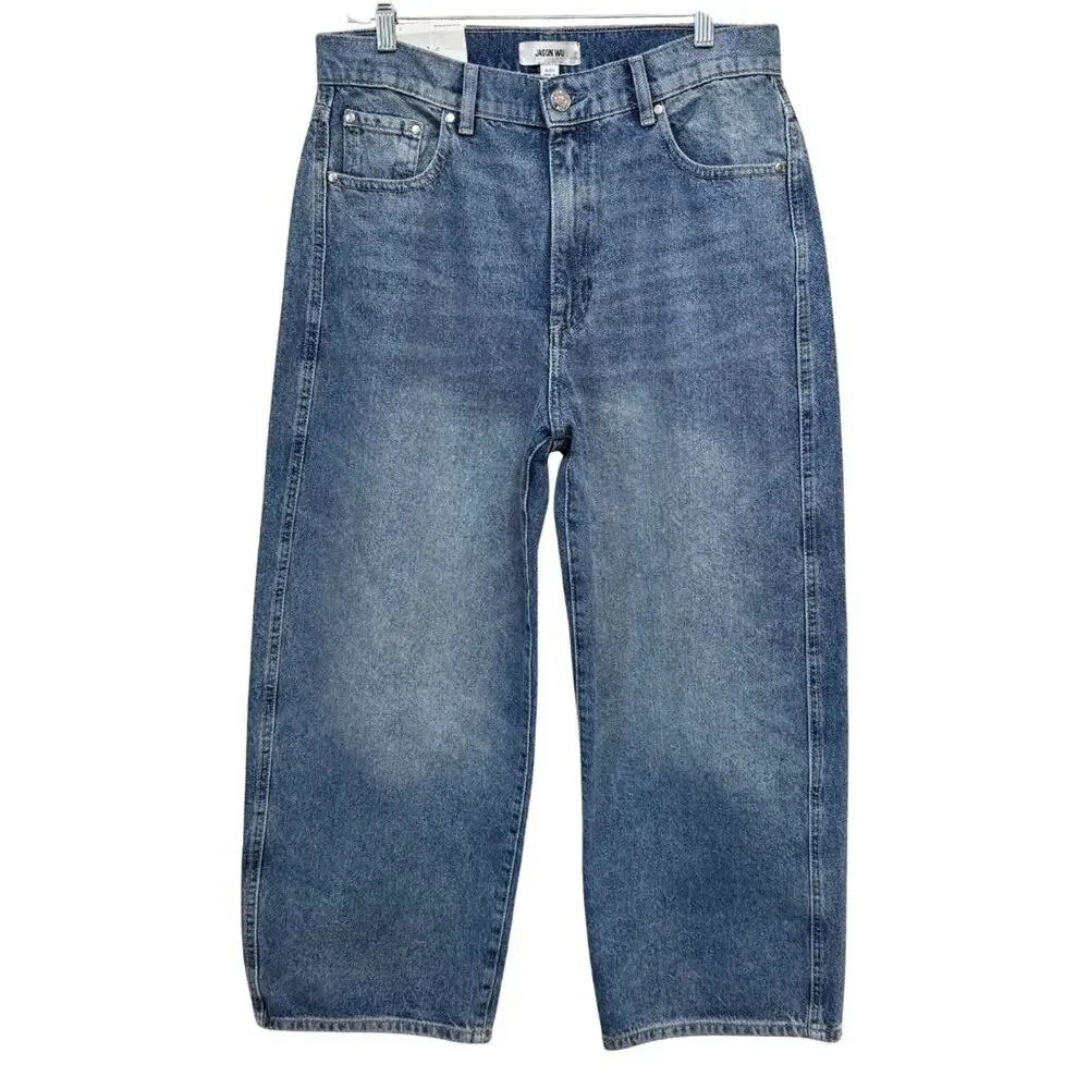 Jason Wu Barrel Ankle Jeans Size 8/27 Blue Salt Lake Wash Cotton NWT - Picture 2 of 12